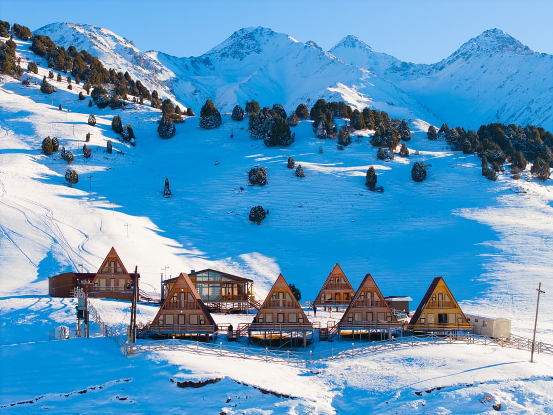 Winter resort in the mountains